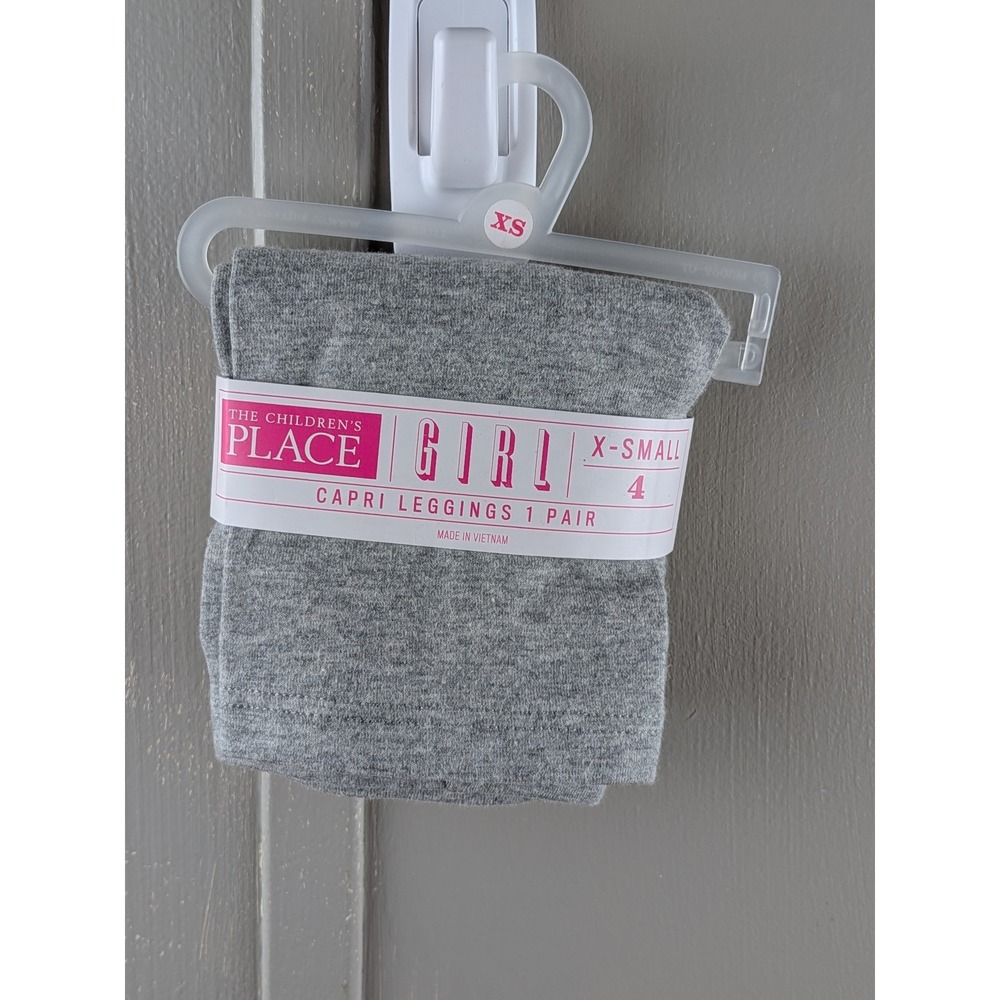 The Childrens Place Girls Heather Gray Capri Leggings Size XS 4 NWT